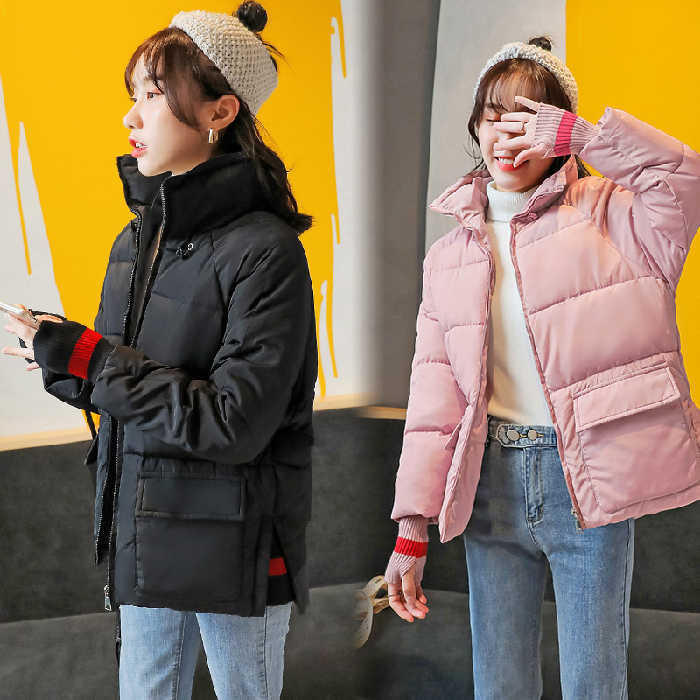 autumn and winter down jacket female loose ultra short coat firecotton-padded clothes fashion studen 210923