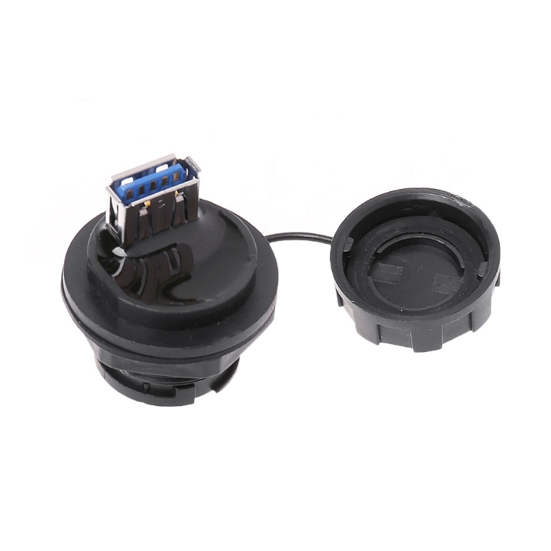 Usb Female Socket Plug Panel Mount Adapter Waterproof Connector IPL7 With Cap