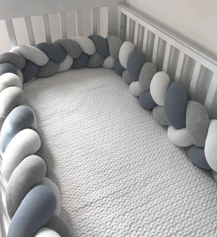 1M Cushion Pillow Bumpers In The Crib Baby Bed Protection Tour De Lit Tresse Chichonera Cuna 211025