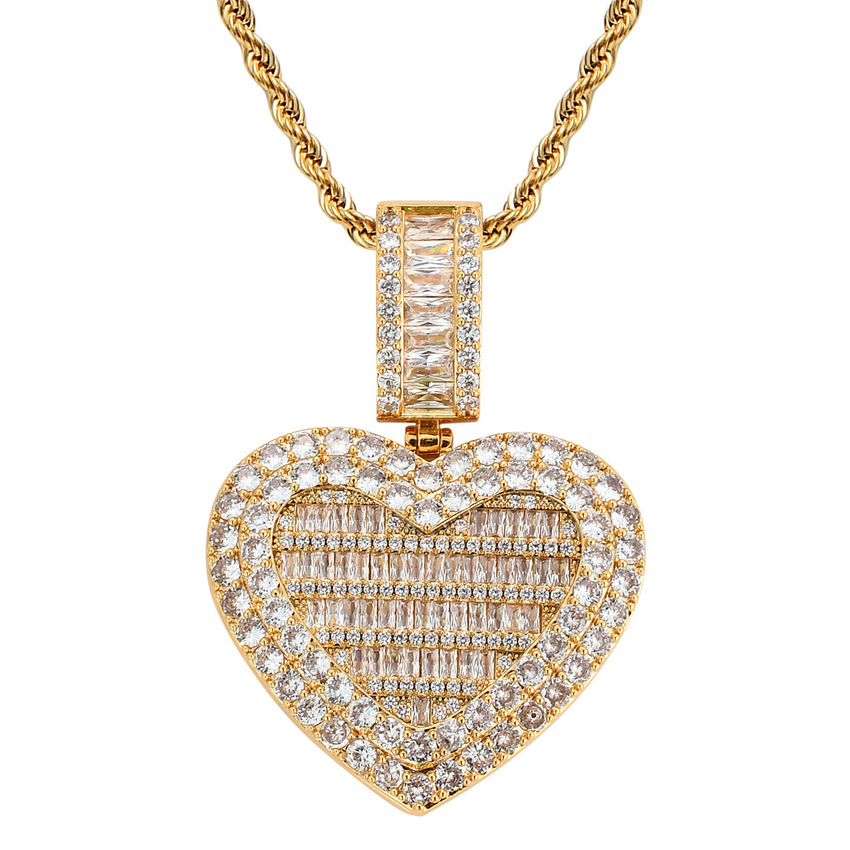 18k Gold Bling Cubic Zircon Heart Locket Necklace Jewelry Set Photo Frame Openable Love Diamond Hip Hop Necklaces Women Girl Gift Fashion Will and Sandy Dropship, As show
18k Gold Bling Cubic Zircon Heart Locket Necklace Jewelry Set Photo Frame Openable Love Diamond Hip Hop Necklaces Women Girl Gift Fashion Will and Sandy Dropship, As show