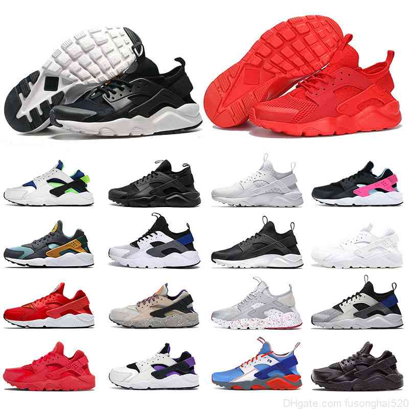 Professional Classic Huarache Black Running shoes Men Women Arrival All White Red Purple Casual Men's Women's Trainers Outdoor Sports, B1 4.0 black white 36-45