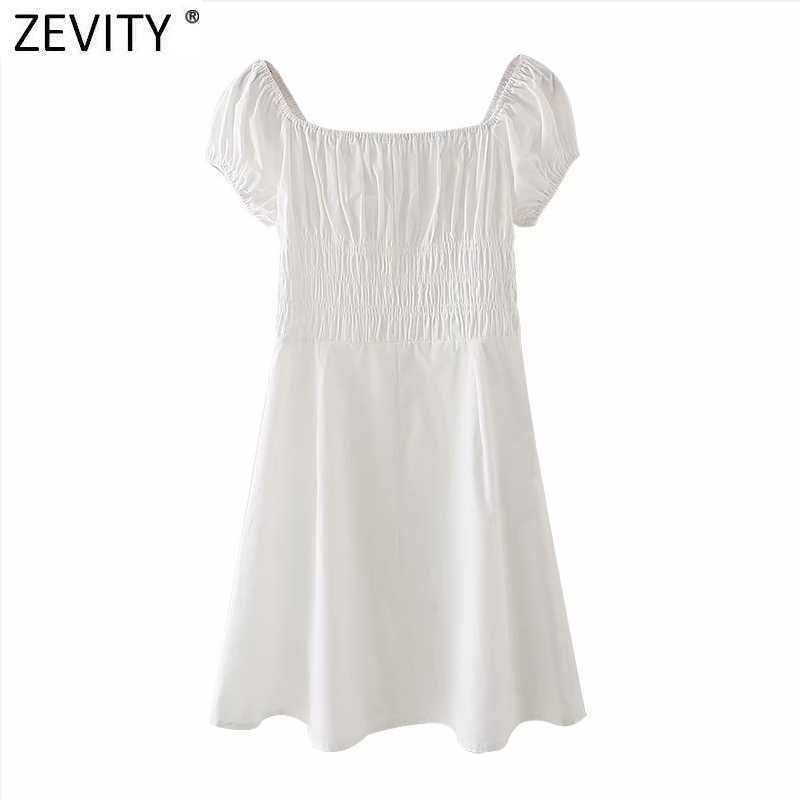 Zevity Spring Women Sweet Slash Neck Short Sleeve Elastic Slim A Line Dress Prairie Chic Female Pleats Mini Vestido DS4979 210603, As pic ds4979gl
Zevity Spring Women Sweet Slash Neck Short Sleeve Elastic Slim A Line Dress Prairie Chic Female Pleats Mini Vestido DS4979 210603, As pic ds4979gl