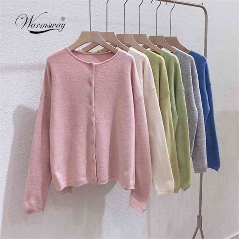 Plus Size Button Casual Cardigan Women Spring Autumn Long Sleeve Sweet Korean Oversized Sweater C-007 210522