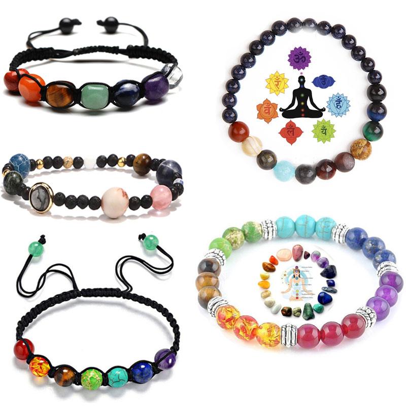 Beaded, Strands Handmade Natural 7 Chakra Stone Yoga Bracelet Bead Bracelets For Women Reiki Healing Strand Beaded Men
Beaded, Strands Handmade Natural 7 Chakra Stone Yoga Bracelet Bead Bracelets For Women Reiki Healing Strand Beaded Men