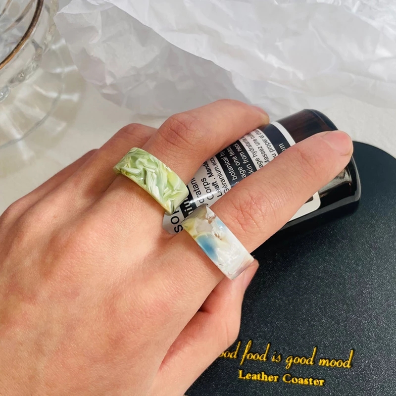 Korean Chic Resin Acrylic Ring Morandi Color Woman Party aesthetic Geometric Rings for Women Girls Simple Jewelry Gifts
Korean Chic Resin Acrylic Ring Morandi Color Woman Party aesthetic Geometric Rings for Women Girls Simple Jewelry Gifts