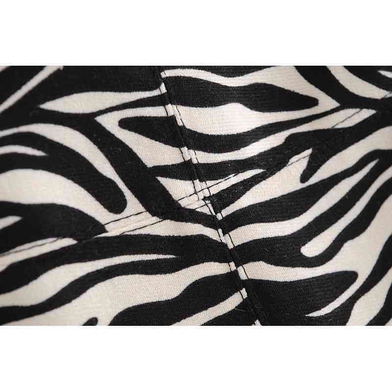 Autumn Women's Fashion All-Match Thin High Waist Zebra Print A-Line Bag Hip Short Skirt 210521