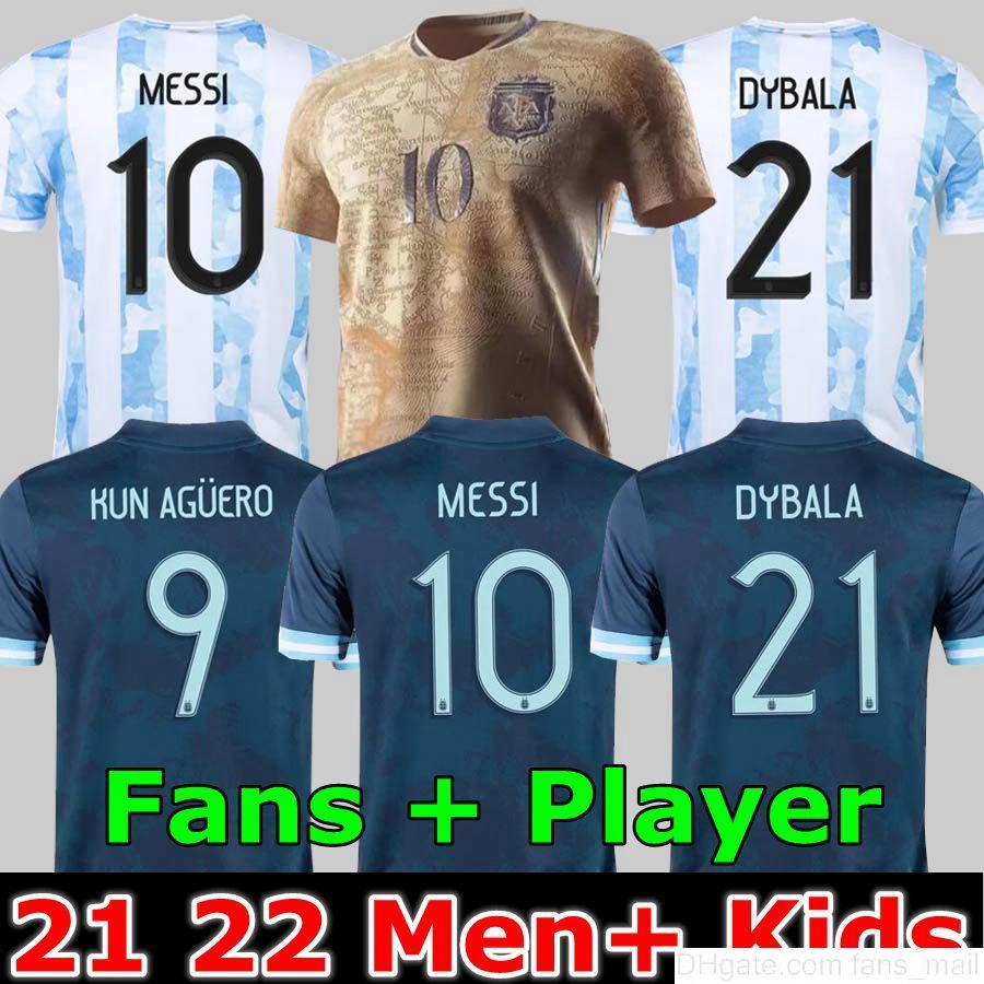 Argentina soccer Jersey Fans and player version 2021Commemorative Edition Copa america MESSI DYBALA AGUERO football shirt Men + Kids kit, 2021 home kids
Argentina soccer Jersey Fans and player version 2021Commemorative Edition Copa america MESSI DYBALA AGUERO football shirt Men + Kids kit, 2021 home kids