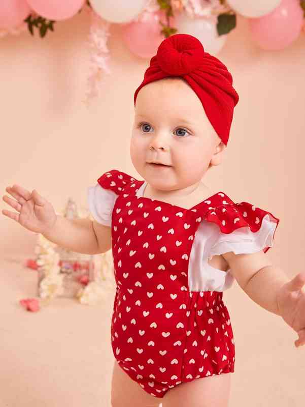 Baby Solid Bow Decor Hat & Hair Band SHE