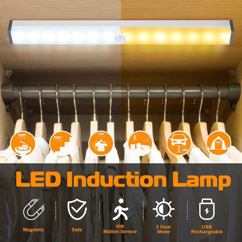 Motion Sensor Night Light Potable LED Cabinet Lights USB Charging PIR Wall Lamp For Bedroom Living Room Corridor Recharge Bulbs
Motion Sensor Night Light Potable LED Cabinet Lights USB Charging PIR Wall Lamp For Bedroom Living Room Corridor Recharge Bulbs