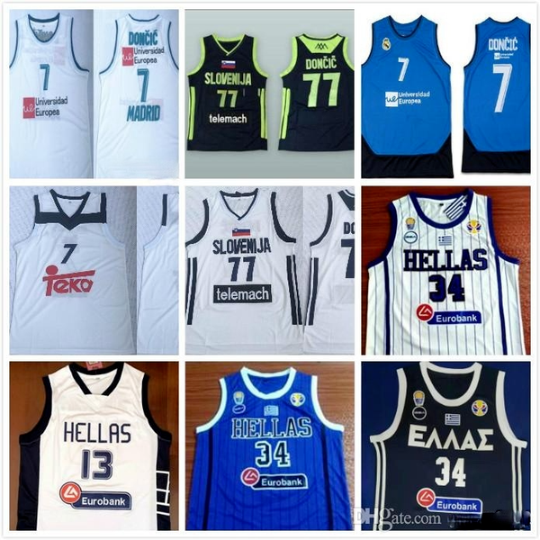 2021 basketball jerseys Men Slovenia 77 Doncic Luka #7 Slovenija Real Madrid Euroleague Giannis Antetokounmpo G. #34 Greece National Hellas, Black
2021 basketball jerseys Men Slovenia 77 Doncic Luka #7 Slovenija Real Madrid Euroleague Giannis Antetokounmpo G. #34 Greece National Hellas, Black