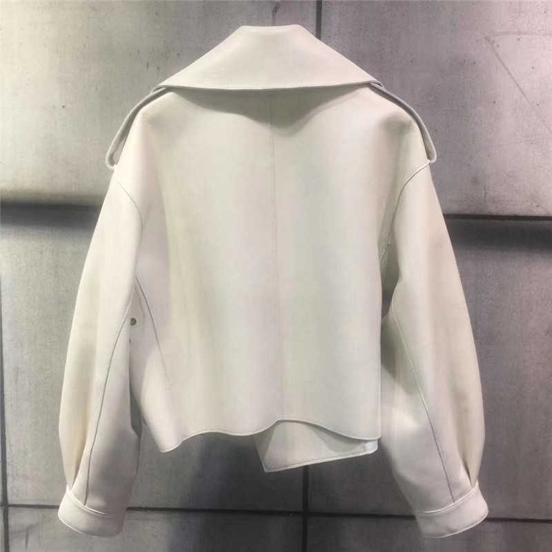 LY VAREY LIN Autumn Solid Loose Women Faux Leather Jacket Vintage Biker Coat Short Street 210526