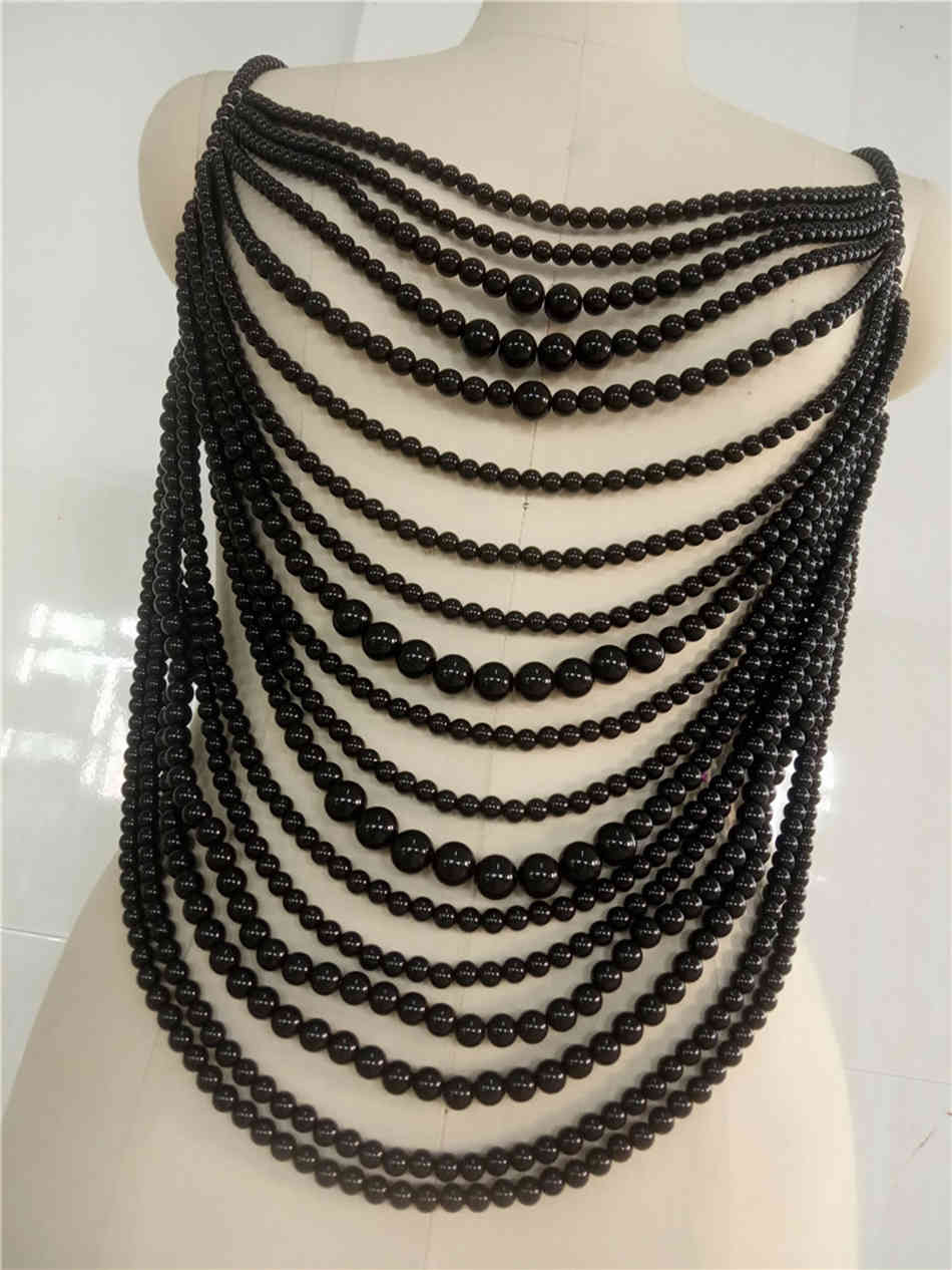 Free Fashion Strap Pearl Top Women V-neck Sleeveless Halter Elegant Beaded Tank Party Accessories 210524
