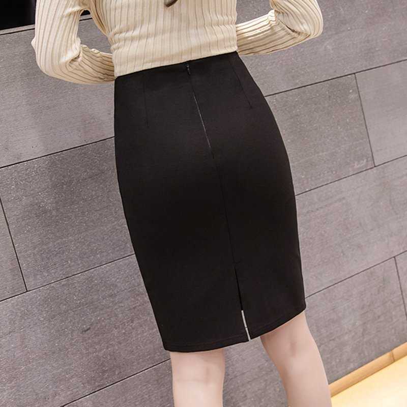 Fashion Summer Women Skirt Black Plus Size High Waist Work Slim Pencil Red Open Fork Sexy Office Lady s Female 210619