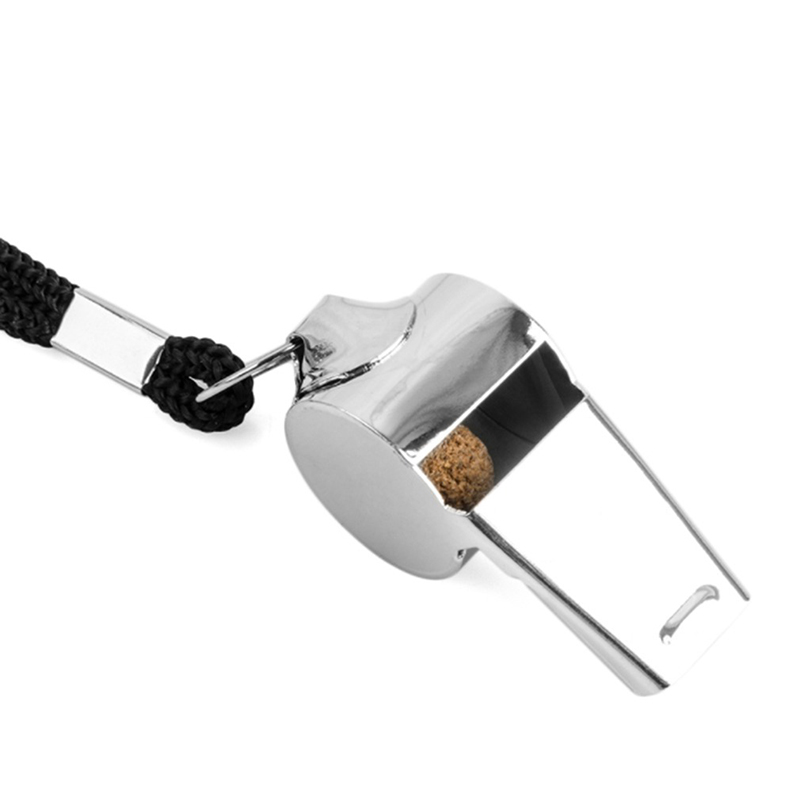 Stainless Steel Whistle Party Favor Outdoor Survival Whistle With Lanyard Competition Training Supplies