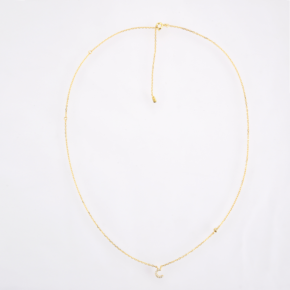 Sterling Sier Gold Small 26 Letters A- Z Zircon CZ Pendant Monogram Necklace Me Initial Alphabet M A Jewelry