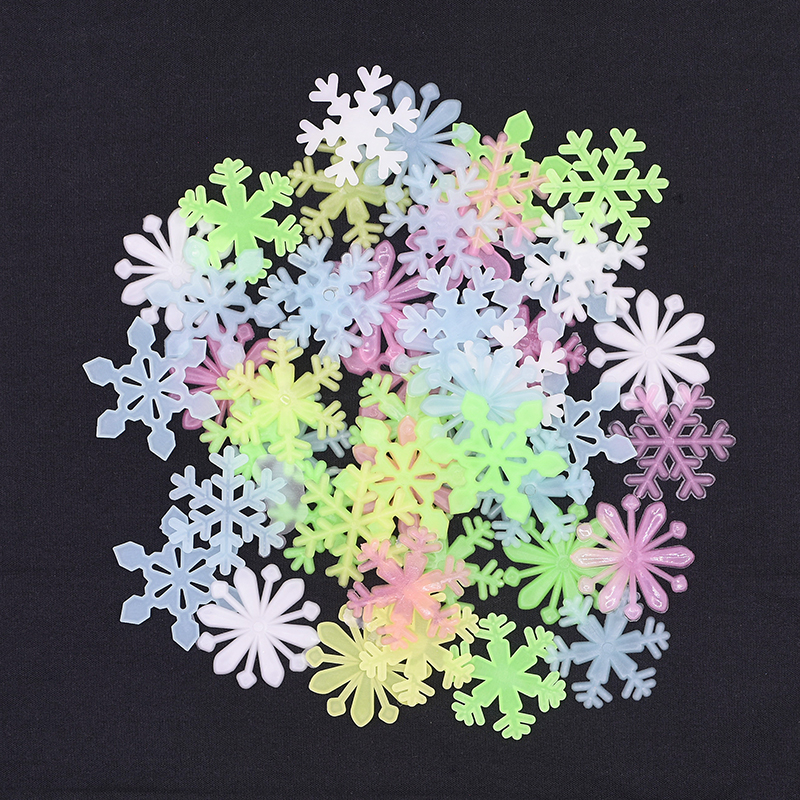 Party Christmas Luminous Snowflake Wall Sticker Glow In The Dark Fluorescent Star For Home New Year Xmas Party Decal Stickers