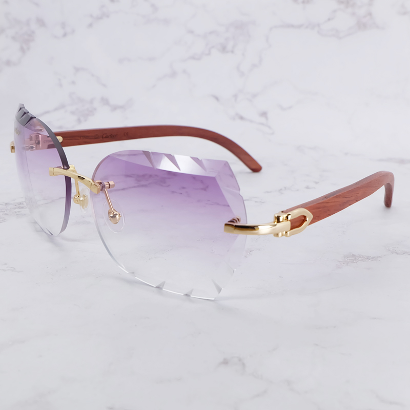 Wood Diamond Cut Sunglasses Men And Women Fashion Stylish Luxury Carter Eyewear Frame Shades Cool Decoration