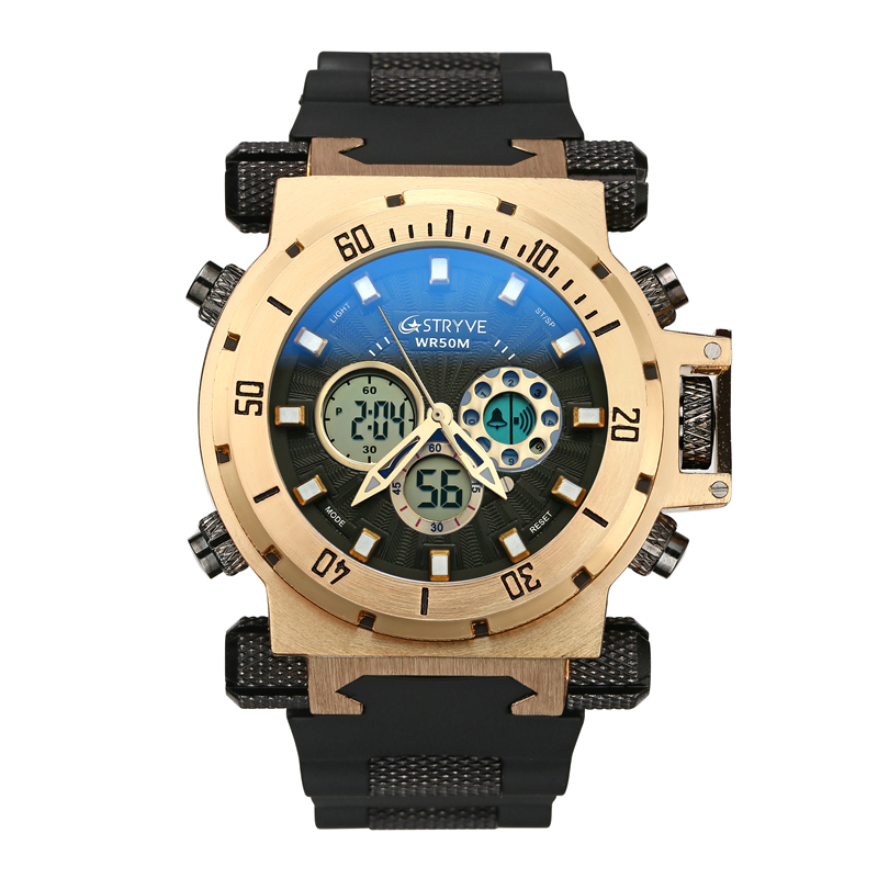 Stryve 5ATM Waterproof S8015 Mens Diving Watches Sport Brand Luxury Led Digital Hot Sales White WristWatch Relogio Masculinomale Wristwatch, Gold
Stryve 5ATM Waterproof S8015 Mens Diving Watches Sport Brand Luxury Led Digital Hot Sales White WristWatch Relogio Masculinomale Wristwatch, Gold