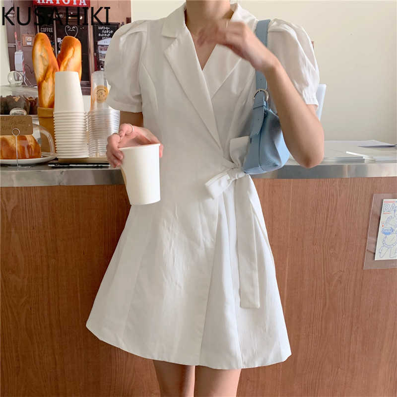 Vintage Puff Sleeve Notched Collar Dresses Lace Up Slim Waist Women Dress Summer Fashion Elegant Vestido Feminimo 6G847 210603, Black
Vintage Puff Sleeve Notched Collar Dresses Lace Up Slim Waist Women Dress Summer Fashion Elegant Vestido Feminimo 6G847 210603, Black