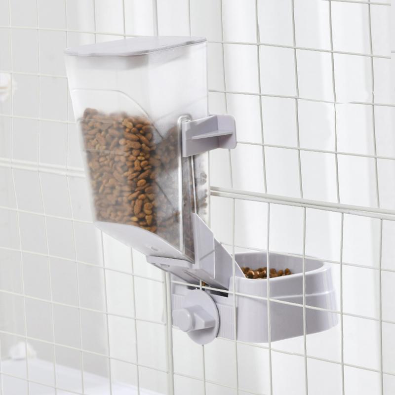 Pet Hanging Food Dispenser Multipurpose Dog Cats Parrots Birds Foodstuff Feeder Iron Cage Device Adjusted Hangable Bowl 2L