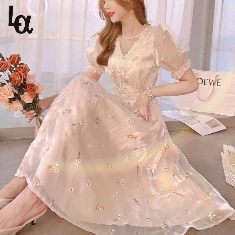Vintage Summer Elegant Dresses Women French Retro Lace V-neck Princess Fairy Casual Puff Sleeve Party 210519, Elegant dress
Vintage Summer Elegant Dresses Women French Retro Lace V-neck Princess Fairy Casual Puff Sleeve Party 210519, Elegant dress