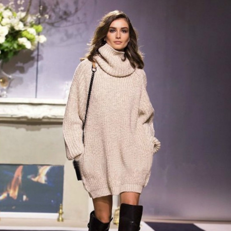 Long Turtleneck Sweater Women Autumn Winter Knitted Jumper Women' Sweaters Casual Loose Sleeve Pullovers Female 210603, Gray
Long Turtleneck Sweater Women Autumn Winter Knitted Jumper Women' Sweaters Casual Loose Sleeve Pullovers Female 210603, Gray