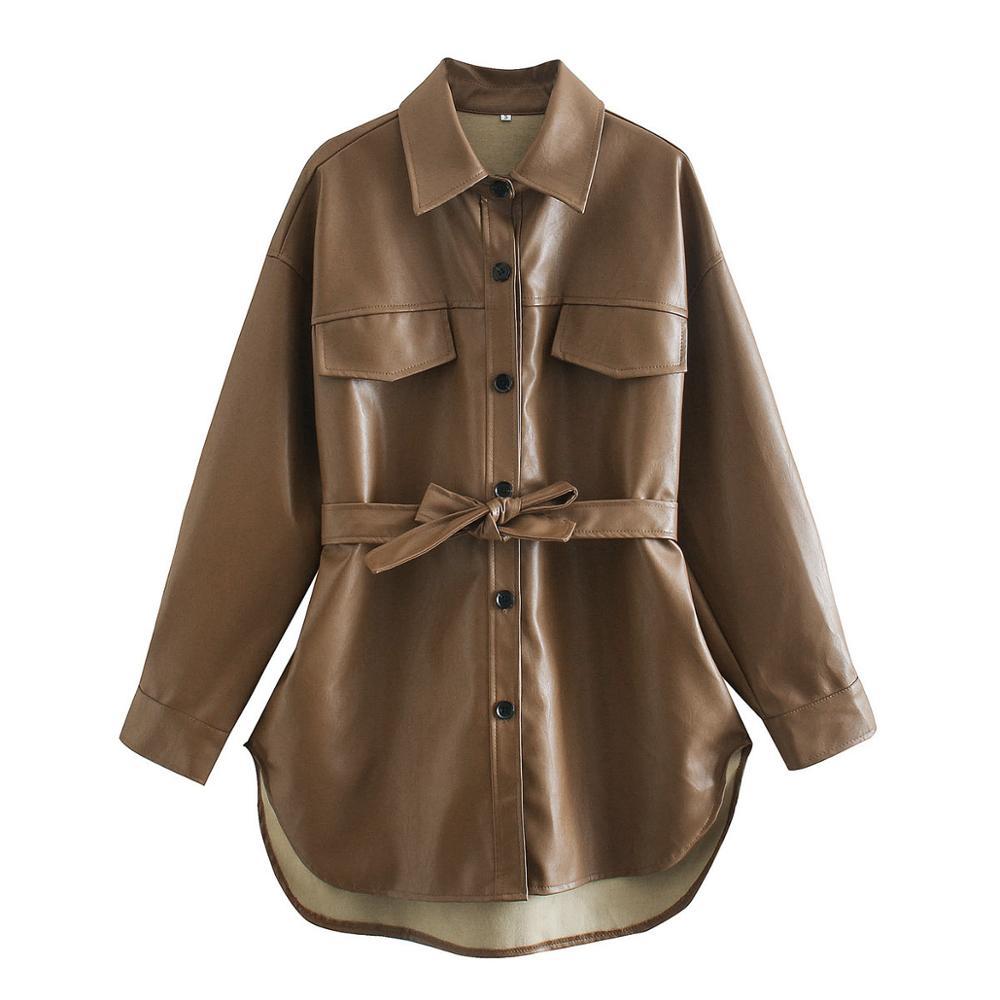 Autumn Spring PU Leather Coats Women Fashion Pockets Jackets Women Elegant Tie Belt Waist Coats Female Jackets Clothing 210521, Brown
Autumn Spring PU Leather Coats Women Fashion Pockets Jackets Women Elegant Tie Belt Waist Coats Female Jackets Clothing 210521, Brown