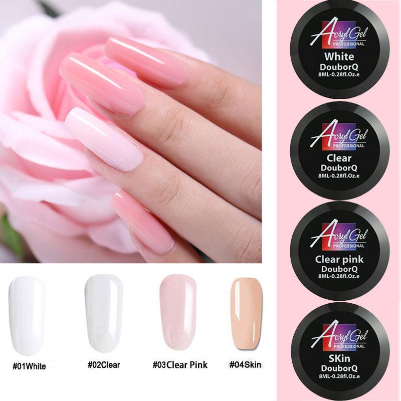Nail Gel Round Box Polygels For Extension Quick Building 4 Colors Acrylic Art Crystal UV Resin Builder Poly