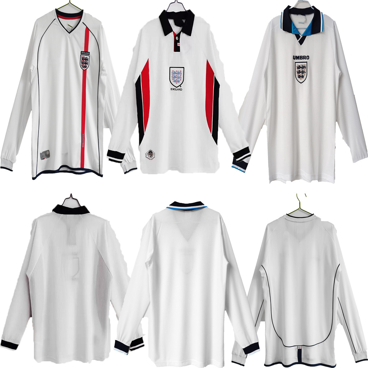 1996 1998 2002 Retro version #7 BECKHAM Nation Team Soccer jersey #20 OWEN Adult FERDINAND Long Sleeve White shirts Adult Football Uniform
1996 1998 2002 Retro version #7 BECKHAM Nation Team Soccer jersey #20 OWEN Adult FERDINAND Long Sleeve White shirts Adult Football Uniform