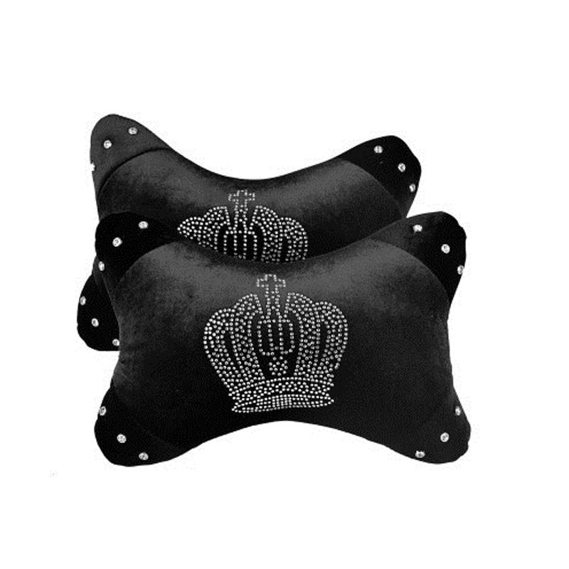 Seat Cushions 2PCS Plush Car Neck Pillow With Bling Rhinestones Crown Universal PU Bone-Shaped Vehicle Headrest Cushion For Women Girls Blac
Seat Cushions 2PCS Plush Car Neck Pillow With Bling Rhinestones Crown Universal PU Bone-Shaped Vehicle Headrest Cushion For Women Girls Blac