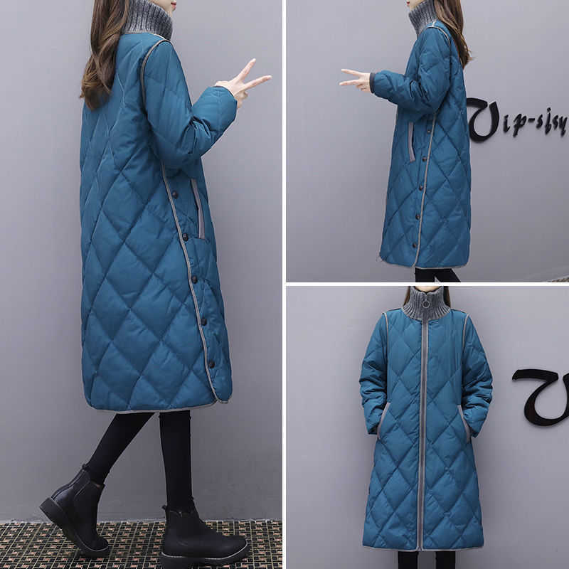 Plus Size Warm Woman Winter Coat Parkas Slim Cotton Padded Basic Jacket Female Casual Long Outwear Feminina 211018