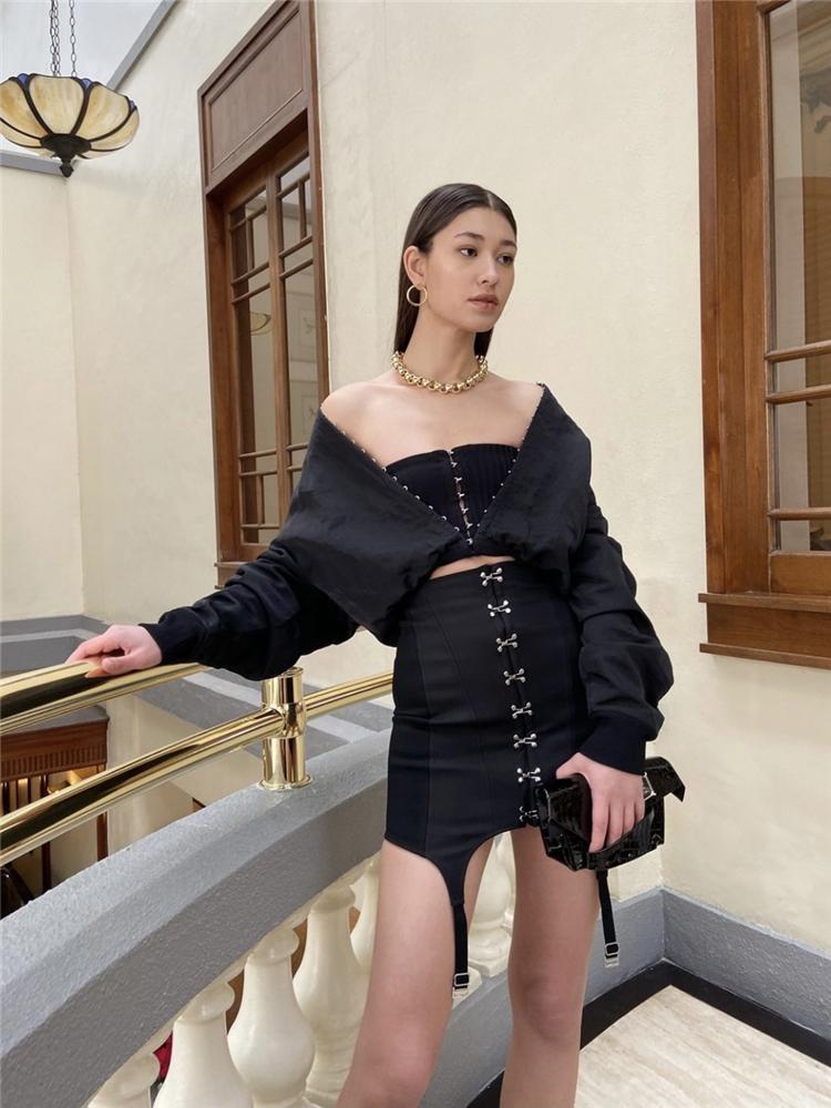 High Waist Bag Hip Skirt Female 2021 Summer Style Original Design Hook-and-eye Button Irregular Slim Short Skirts