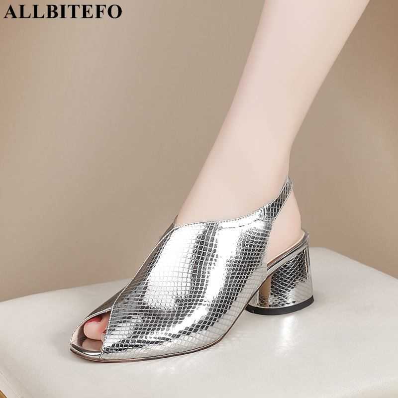 ALLBITEFO 34-42 Peep Toe Sandals Thick Heel Genuine Leather Women Heels Sandals Fashion Slingback Girls Shoes Sandals For Girls 210611, As picture
ALLBITEFO 34-42 Peep Toe Sandals Thick Heel Genuine Leather Women Heels Sandals Fashion Slingback Girls Shoes Sandals For Girls 210611, As picture