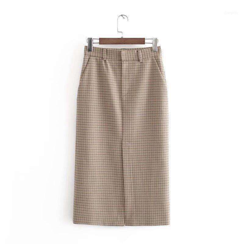 Skirts Vintage High Waist Women Plaid Pencil Skirt Spring Split Midi-long Casual Pockets Zipper Female Office
Skirts Vintage High Waist Women Plaid Pencil Skirt Spring Split Midi-long Casual Pockets Zipper Female Office