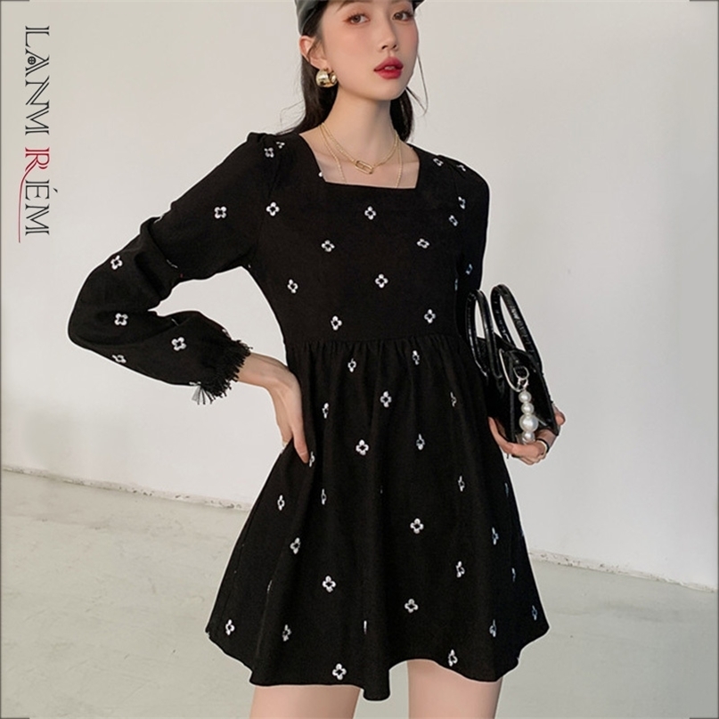 Women Black Printing Dress Square Collar Long Sleeve Loose Fit Female Fashion Spring Autumn 2E2025 210526
Women Black Printing Dress Square Collar Long Sleeve Loose Fit Female Fashion Spring Autumn 2E2025 210526