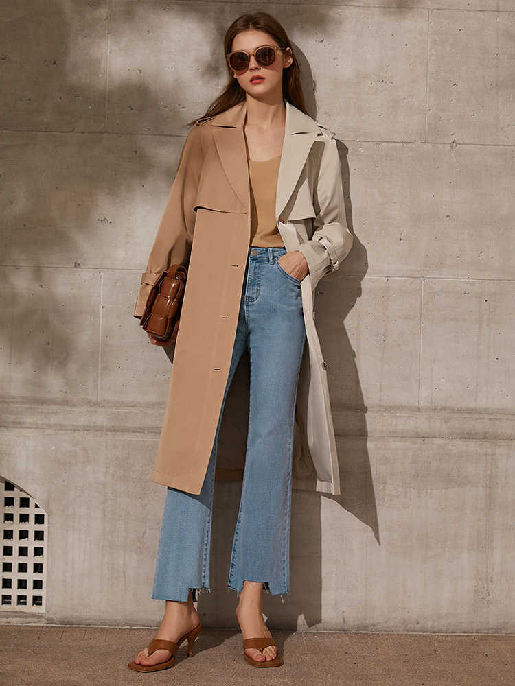 Minimalism Spring Summer Causal Jeans For Women Fashion High Waist Irregular Hem Pants Women's 12130046 210527