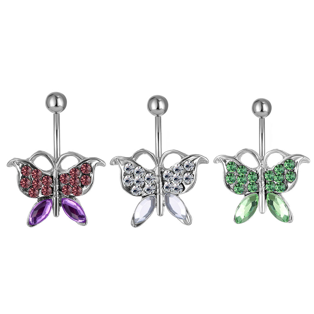 D0208 Buttefly Belly Navel Stud NO-Piercing Mix Colors