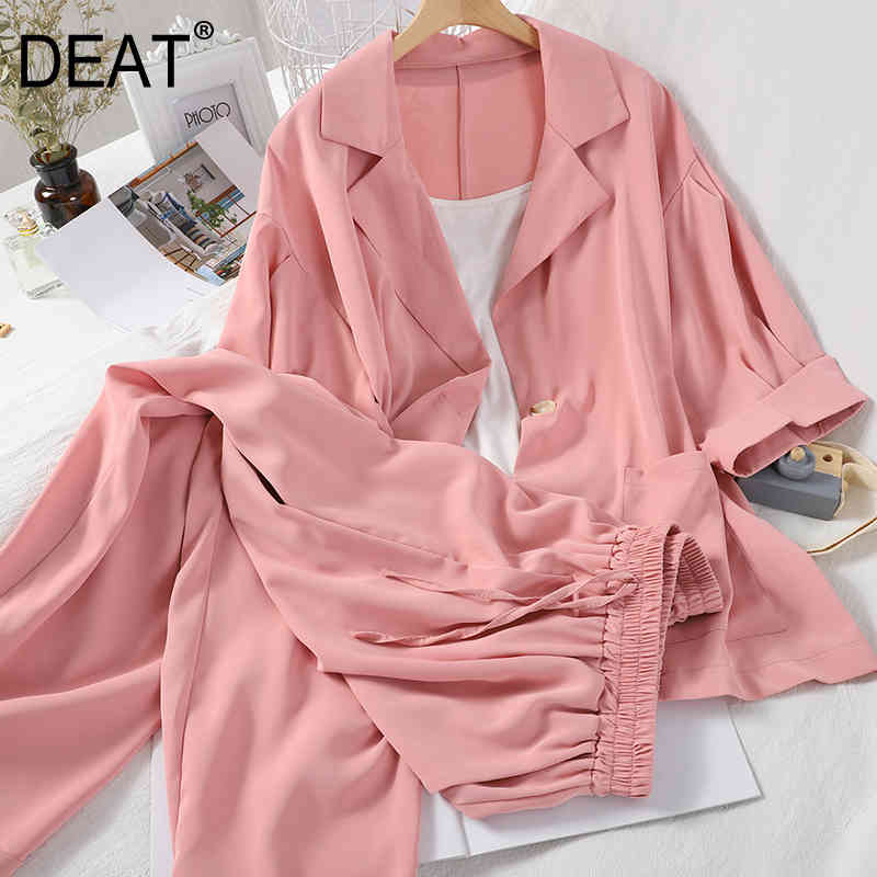 Women Notched Neck Three Quarter Long Pants Arrivals Temperament Two Piece Set Fashion Spring Summer 11D387 210525, Black
Women Notched Neck Three Quarter Long Pants Arrivals Temperament Two Piece Set Fashion Spring Summer 11D387 210525, Black