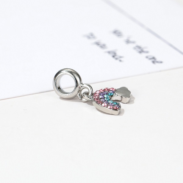 Fits Bracelets 20pcs Colour Crystal Rainbow Clouds Pendant Charms Beads Silver Charms Bead For Women Diy European Necklace Jewelry