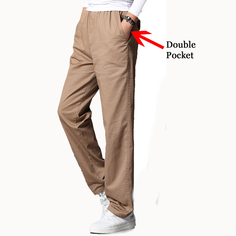 Men's Clothing Large Sizes Elastic Waist Band Work Pants Long Straight Plus Loose 5XL Free Trousers Male Summer Pants Men 210518