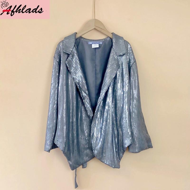 Women's Jackets Loose Turn-Down Colalr Female Sequins Solid Color Streetwear Hip Hop Long Sleeve Fashion Clothing Outerwear, Black;brown
Women's Jackets Loose Turn-Down Colalr Female Sequins Solid Color Streetwear Hip Hop Long Sleeve Fashion Clothing Outerwear, Black;brown