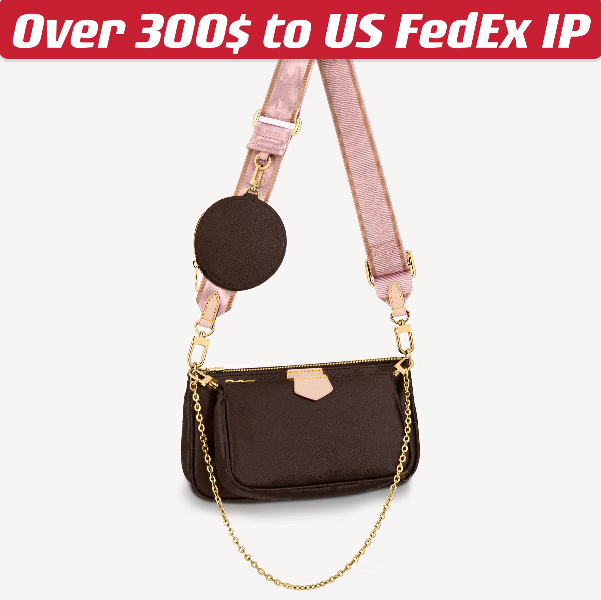 Multi Pochette Accessories Bag with 3 Parts Combined Together As a Collection Large and Medium Pouch Access Round Coin Purse n, Pink
Multi Pochette Accessories Bag with 3 Parts Combined Together As a Collection Large and Medium Pouch Access Round Coin Purse n, Pink