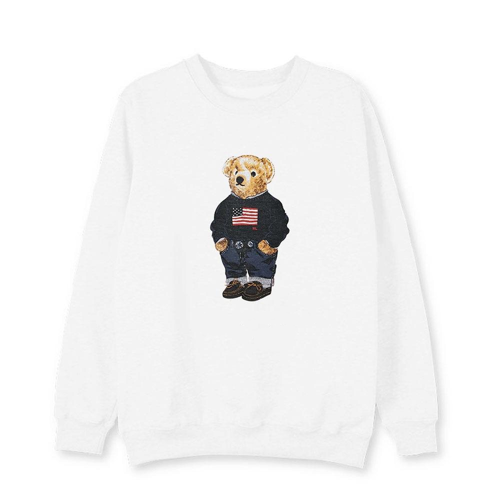 Wholesale 2021SS same paragraph round neck sweater American clothes printing POLO shirt bear T-shirt cute long-sleeved top spring and autumn, White;black
Wholesale 2021SS same paragraph round neck sweater American clothes printing POLO shirt bear T-shirt cute long-sleeved top spring and autumn, White;black