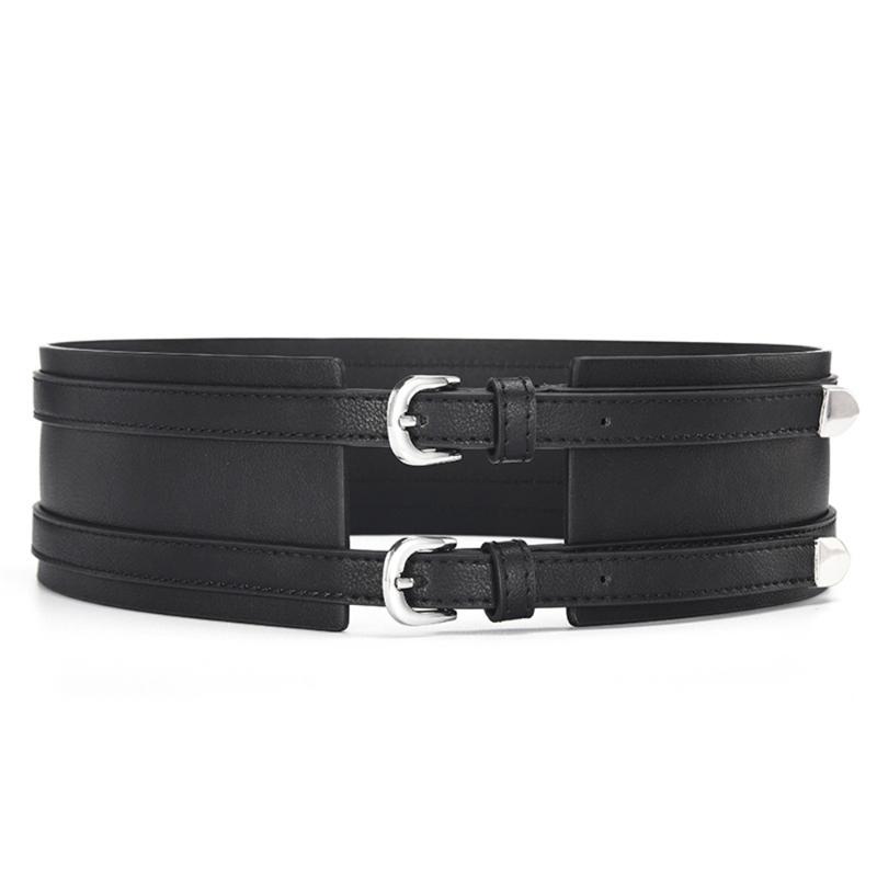 Women Belt Alloy Pin Buckle Dresses Coat Double Wide Girdle Casual Fashion Dress Belts, Black;brown
Women Belt Alloy Pin Buckle Dresses Coat Double Wide Girdle Casual Fashion Dress Belts, Black;brown