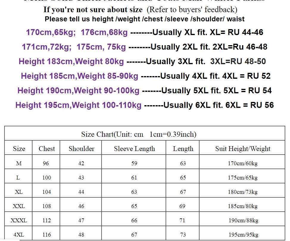 Winter Jacket Men Cotton Padded Thick Jackets Parka Slim Fit Long Sleeve Quilted Outerwear Clothing Warm Coats 211014