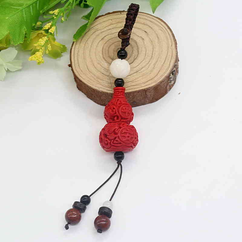 Key Rings Cinnabar Chain Chinese Style Pendant Bag Mobile Phone Accessories High Grade Car Ring 2021