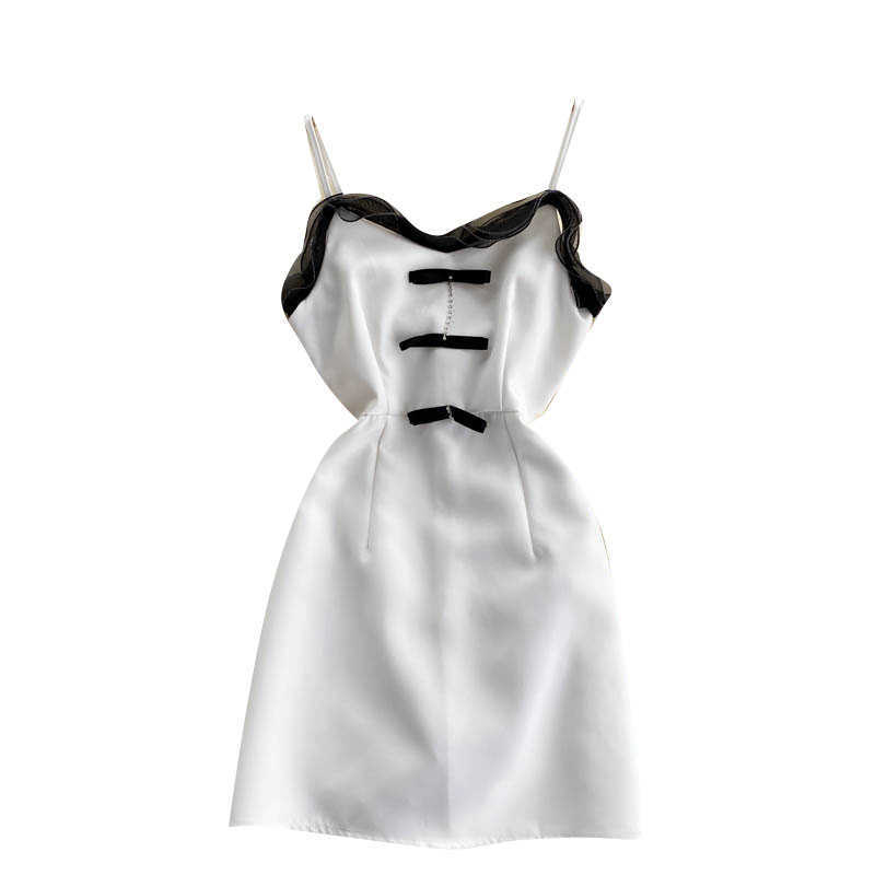 DEAT Women Sling Ruffles Midi Dress Sleeveless Arrivals Lady Sexy Backless Fashion Spring Summer 11D584 210709