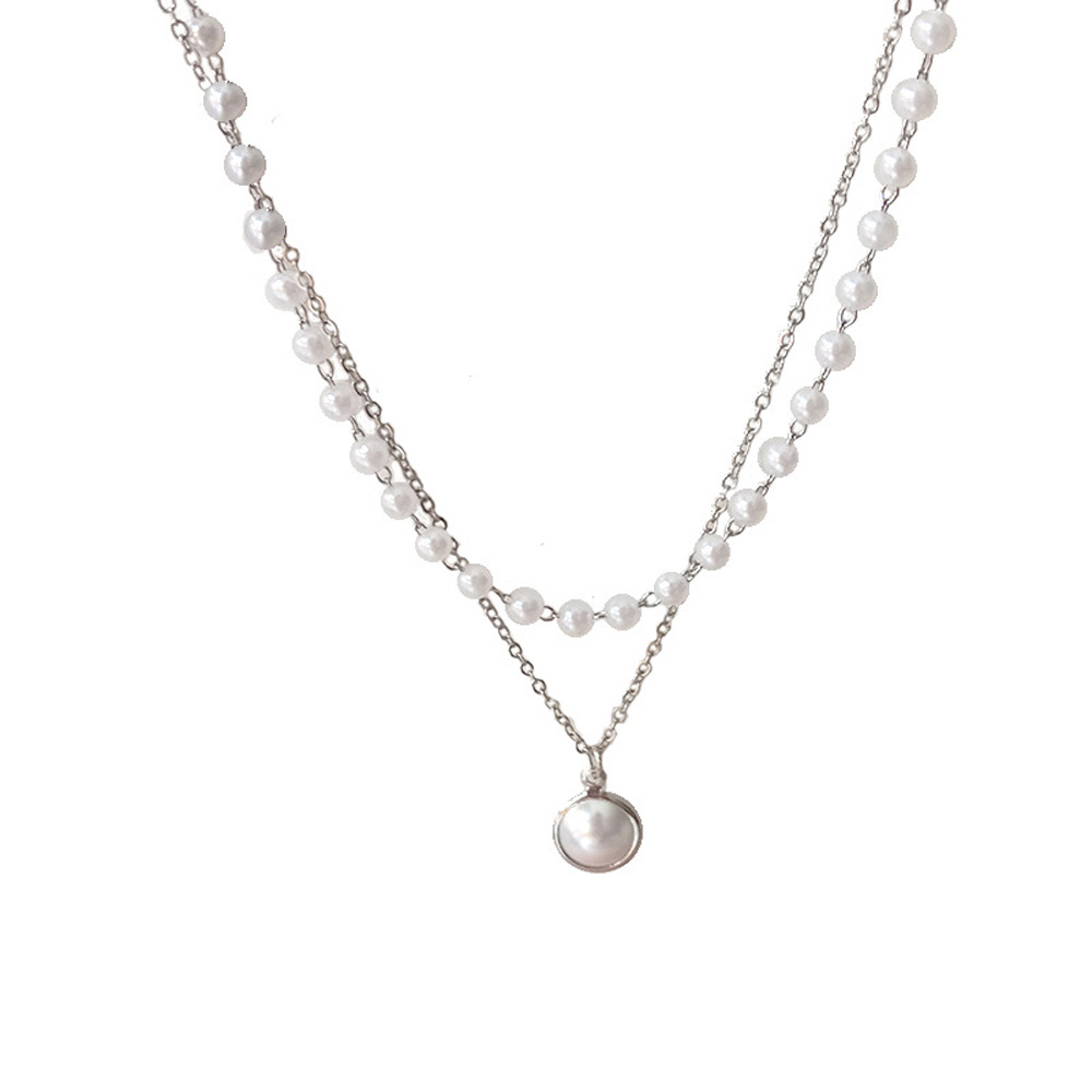 Fashion Korean imitation pearl pendant necklaces bracelet simple sweet and lovely double bead chains short clavicle chain temperament girl jewelry gift
Fashion Korean imitation pearl pendant necklaces bracelet simple sweet and lovely double bead chains short clavicle chain temperament girl jewelry gift