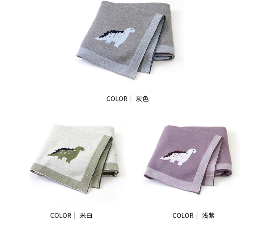 100x80cm new baby infant knitted basket blanket summer Air Conditioning Toddler Bedding Quilt Newborn Super Soft Swaddles Wrap Blankets Dinosaur Desig