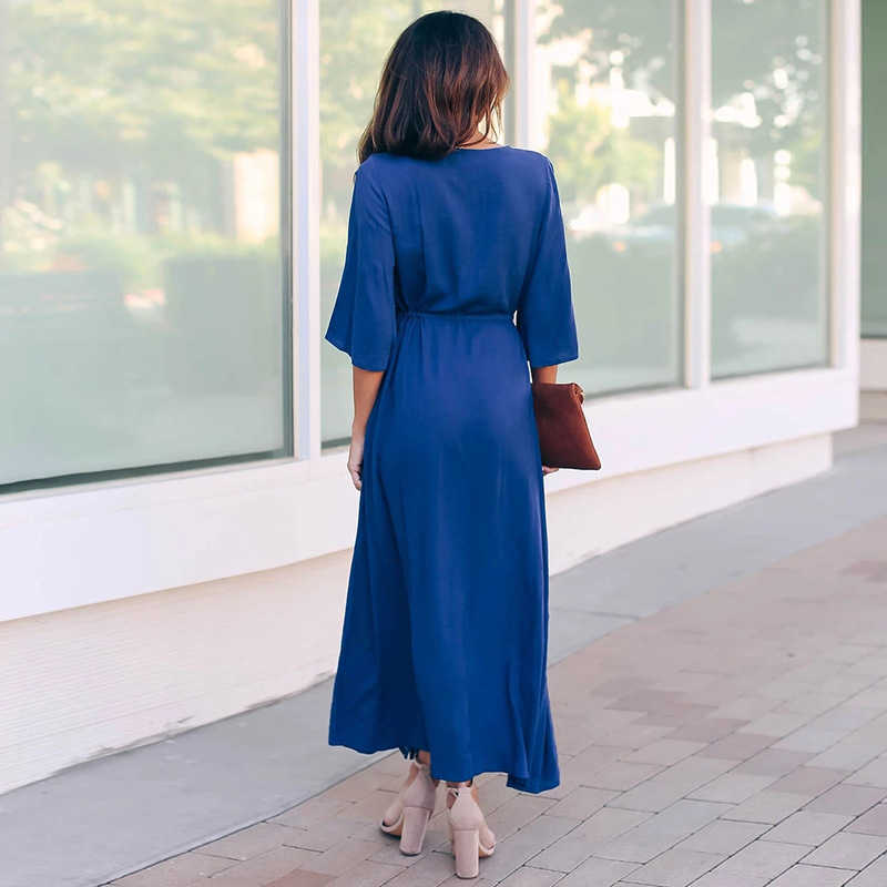 Embroidery V-neck Drawstring Tunic Beachwear Ankle-length Robe Summer Loose Slim Fit Swimming Suit Cover Ups for Women 210604